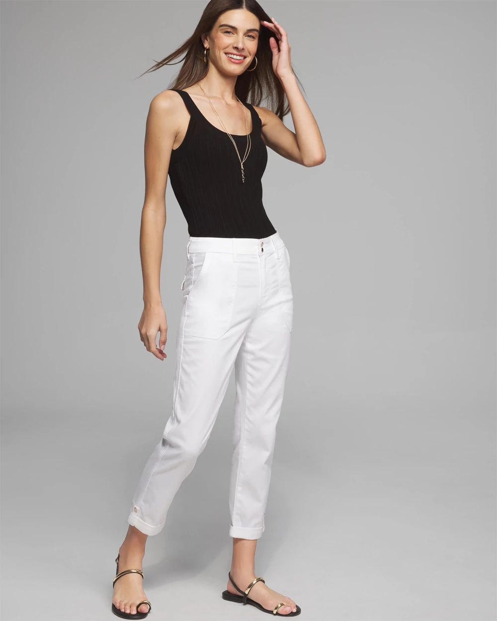 White house black market crop pants top